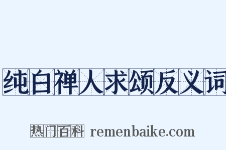 纯白禅人求颂反义词是什么意思的图片